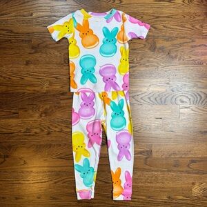 Peeps Toddler Character Easter Colorful Bunny Print Kids Pajama Set Size 4T-5T